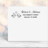 可愛いマンガのロブバード – カップルのアドレス セルフインキングスタンプ