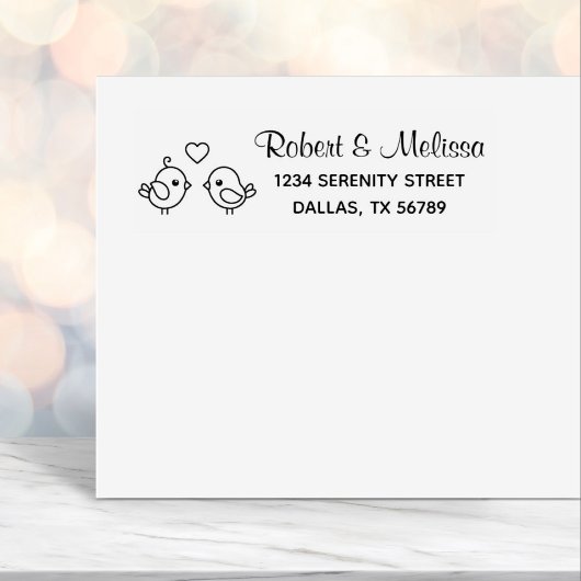 可愛いマンガのロブバード – カップルのアドレス セルフインキングスタンプ