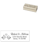 可愛いマンガのロブバード – カップルのアドレス ラバースタンプ (押印)