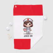 可愛いマンガナースブラウンアイズカスタム ゴルフタオル (インサイチュ)