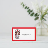 可愛いマンガナースブラウンアイズカスタム 名刺 (スタンド正面)