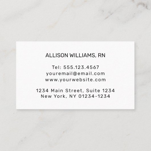 可愛いマンガナースブラウンアイズカスタム 名刺 (裏面)