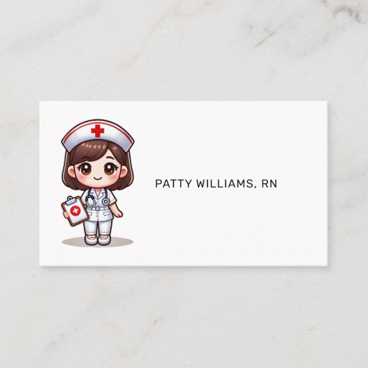 可愛いマンガナースブラウンアイズカスタム 名刺 (正面)