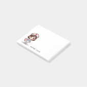 可愛いマンガナースブラウンヘアーブラウン目4x3 ポストイット (アングル)