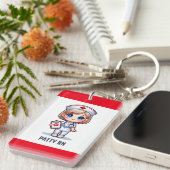 可愛いマンガナースブロンドヘアブルーアイズカスタム キーホルダー (正面右)