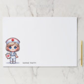 可愛いマンガナースブロンドヘアブルーアイズカスタム ペーパーパッド (インサイチュ)