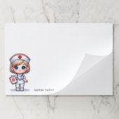 可愛いマンガナースブロンドヘアブルーアイズカスタム ペーパーパッド (折り畳み)