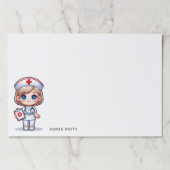 可愛いマンガナースブロンドヘアブルーアイズカスタム ペーパーパッド (正面)