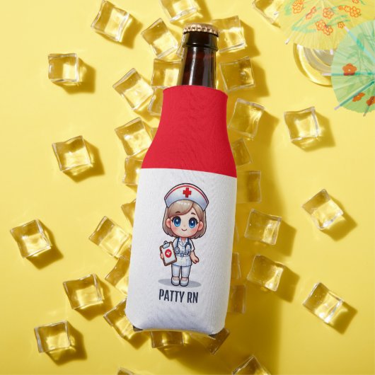 可愛いマンガナースブロンドヘアブルーアイズカスタム ボトルクーラー (インサイチュ 夏)