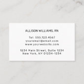 可愛いマンガナースブロンドヘアブルーアイズカスタム 名刺 (裏面)