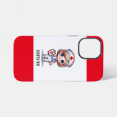 可愛いマンガナースブロンドヘアブルーアイズカスタム iPhoneケース (裏面横)