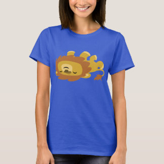 可愛いマンガ怠惰ライオン女性Tシャツ Tシャツ