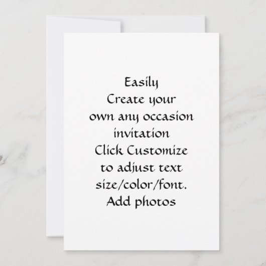 可愛いマンガ 招待状 (裏面)