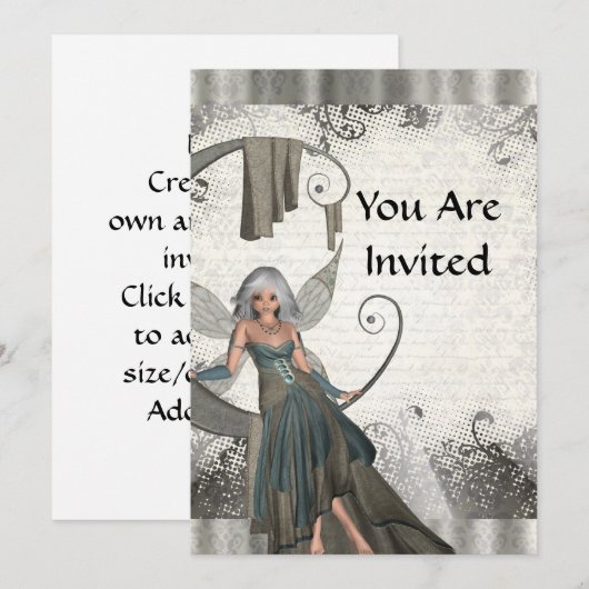 可愛いマンガ 招待状 (正面/裏面)