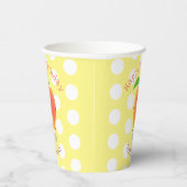 可愛いマンゴー黄色パーソナライズされたい漫画の誕生日 紙コップ (右)