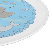 可愛いマンタレイとバブル漫画イラストレーション カッティングボード (角)