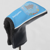 可愛いマンタレイとバブル漫画イラストレーション ゴルフヘッドカバー (3/4 正面)