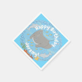 可愛いマンタレイとバブル漫画イラストレーション スタンダードカクテルナプキン (角)