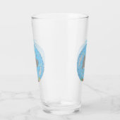 可愛いマンタレイとバブル漫画イラストレーション タンブラーグラス (右)