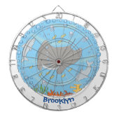 可愛いマンタレイとバブル漫画イラストレーション ダーツボード (正面)