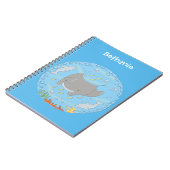 可愛いマンタレイとバブル漫画イラストレーション ノートブック (左側)