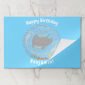 可愛いマンタレイとバブル漫画イラストレーション ペーパーパッド (折り畳み)