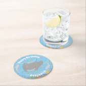 可愛いマンタレイとバブル漫画イラストレーション ラウンドペーパーコースター (インサイチュ)