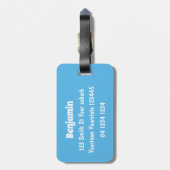 可愛いマンタレイとバブル漫画イラストレーション ラゲッジタグ (裏面縦)