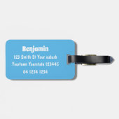 可愛いマンタレイとバブル漫画イラストレーション ラゲッジタグ (裏面横)