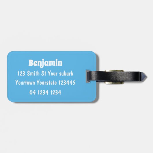 可愛いマンタレイとバブル漫画イラストレーション ラゲッジタグ (裏面横)