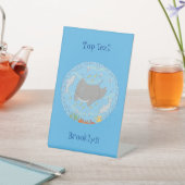 可愛いマンタレイとバブル漫画イラストレーション 台座サイン (インサイチュ)