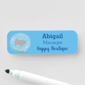 可愛いマンタレイとバブル漫画イラストレーション 名札 (インサイチュ)