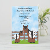 可愛いマーレとフォアアパロオーサホースベイビーシャワー 招待状 (スタンド正面)