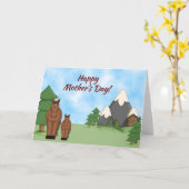 可愛いマーレ、フォールと山母の日馬 カード (黄色い花)