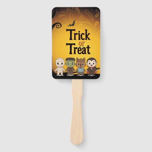 可愛いミイラ、フランケンシュタイン、ドラキュラ、狼男 ハンドファン (正面)