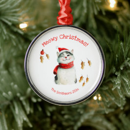 可愛いミオウィキャットクリスマス メタルオーナメント