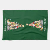 可愛いミオウィキャットマスキャッツクリスマスツリーカスタム キッチンタオル (横)