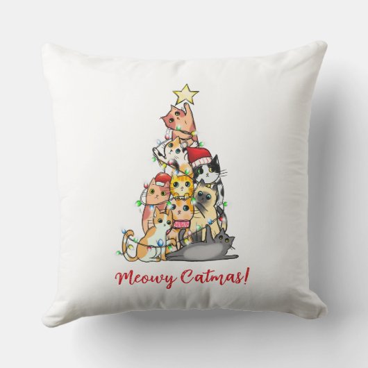 可愛いミオウィー猫クリスマスツリー クッション (裏面)