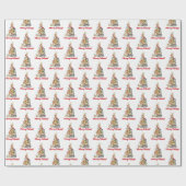 可愛いミオウィー猫クリスマスツリー ラッピングペーパー (フラット)