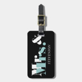 可愛いミスターとミセス新しい旅行の荷物タグ結婚 ラゲッジタグ (正面縦)