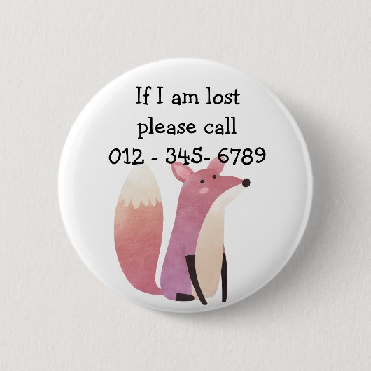 可愛いミスターキツネチャイルド・エマージェンシー 缶バッジ (正面)