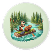 可愛いミックスウッドランド動物愛好家 セラミックノブ (正面)