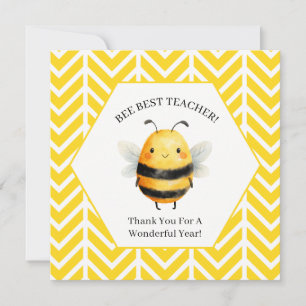 可愛いミツバチの先生への教室招待状 Cute bee 招待状