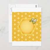 可愛いミツバチの巣のようなハニカムバックグラウンド ポストカード (正面/裏面)