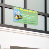 可愛いミツバチの養蜂用ハチミツは漫画のシグミを生産する 横断幕 (ビルの外側)