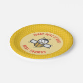 可愛いミツバチ性別リビールハニカム紙プレート ペーパープレート (アングル)