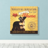 可愛いミニチュアシュナウザーが我が家を建てる キャンバスプリント (インサイチュ (ウッドフロア))