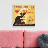 可愛いミニチュアシュナウザーが我が家を建てる キャンバスプリント (インサイチュ (リビング))