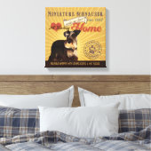 可愛いミニチュアシュナウザーが我が家を建てる キャンバスプリント (インサイチュ (寝室))