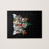 可愛いミニチュアシュナウツァークリスマスドッグ ジグソーパズル (横)